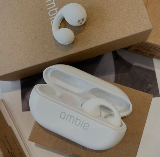 Ambie Stylish White Bluetooth 5 Earbuds With Long Battery Life
