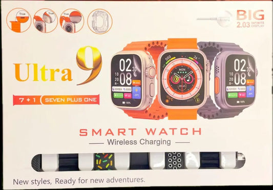 Use 9 Ultra Smrat Watch + Earbuds + Case Free