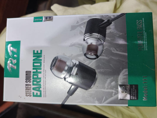 R.T Model:111 Stereo Sound Earphones – Deep Bass, Clear Calls, Sleek Metal Design