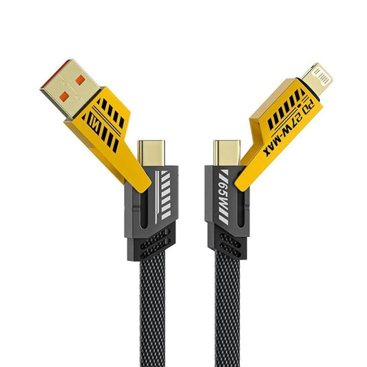 4 in 1 Data/Charging Cable 65W | 4 in 1 Cable USB A+C to Lightning