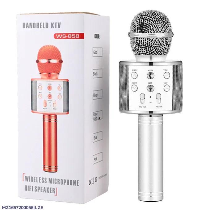 WS-858 Handed Ktv Premium Wireless Mic With Speaker- Pack Of 1