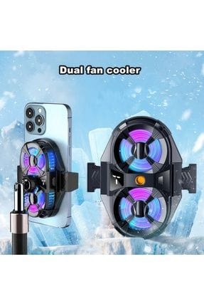 SL-07 Dual Fan Mobile Cooler – RGB Gaming Phone Cooler, Ultra-Fast Heat Dissipation