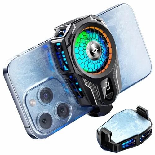 SL-16 RGB Mobile Phone Radiator – Knight Black Turbo Cooling Fan for Gaming