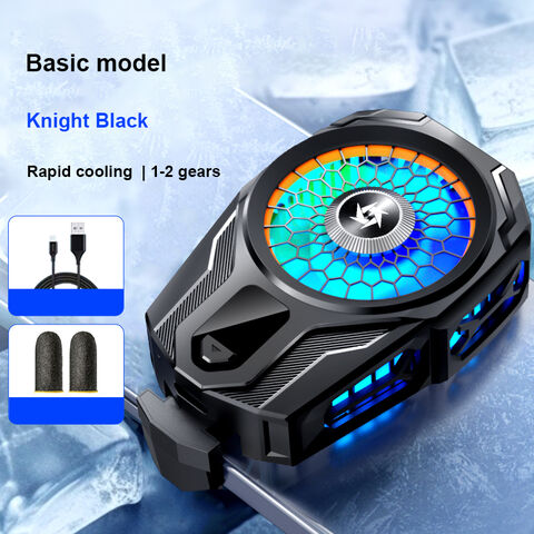 SL-16 RGB Mobile Phone Radiator – Knight Black Turbo Cooling Fan for Gaming
