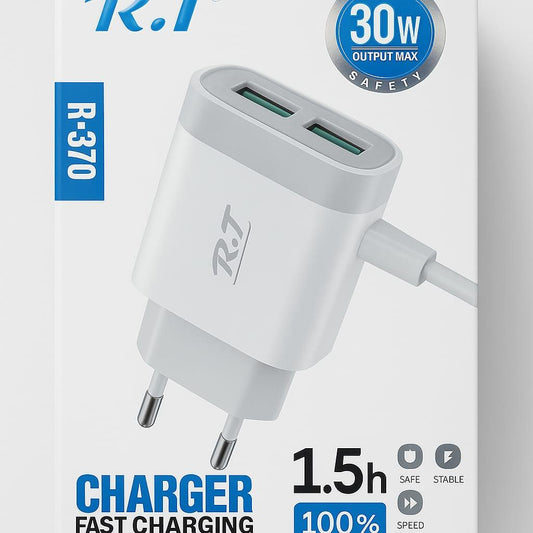 R.T R-370 Fast Charger – 30W Power, Full Charge in 1.5 Hours