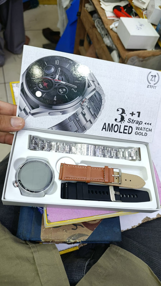 AMOLED Display + 3 Bonus Straps – The Ultimate 4-in-1 Fitness Companion!
