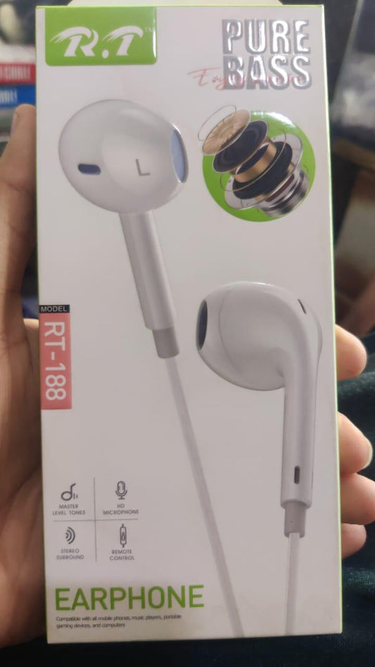 RT-188 Pure Bass Wired Earphones 🔊 Pure Sound. Deep Bass. Total Control.
