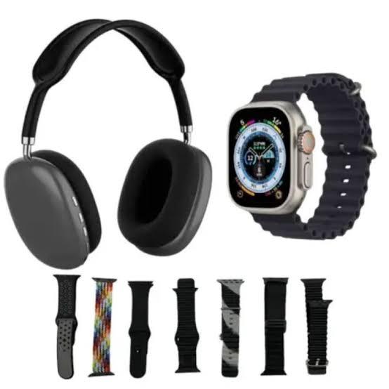 P9 ULTRA 2 SMART WATCH COMBO WITH HEADPHONES + SMARTWATCH SET 7 IN 1 WATCH SET