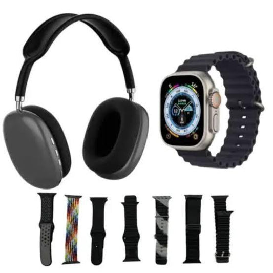 P9 ULTRA 2 SMART WATCH COMBO WITH HEADPHONES + SMARTWATCH SET 7 IN 1 WATCH SET